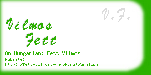 vilmos fett business card
